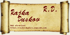 Rajka Duškov vizit kartica